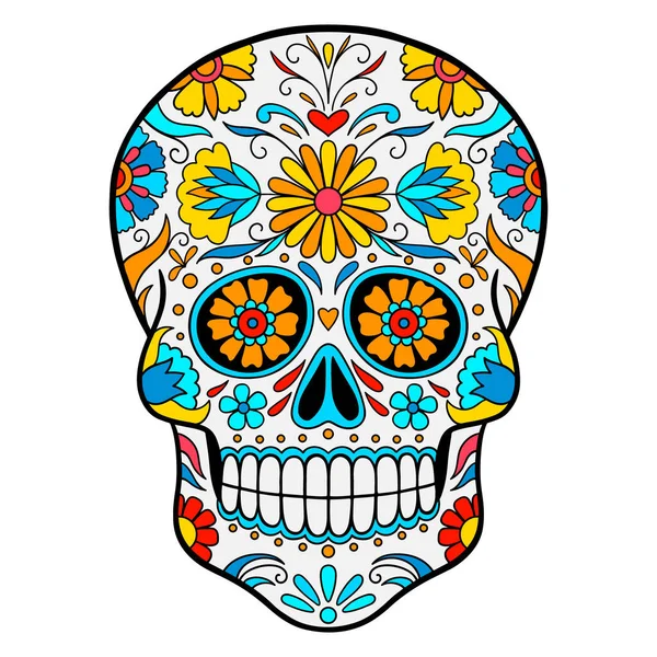 Day Dead Celebration Sugar Skull Colorful Mexican Sugar Skull Sugar — Wektor stockowy