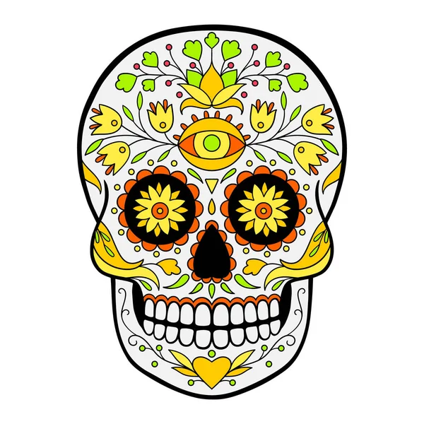 Day Dead Celebration Sugar Skull Colorful Mexican Sugar Skull Sugar — Wektor stockowy