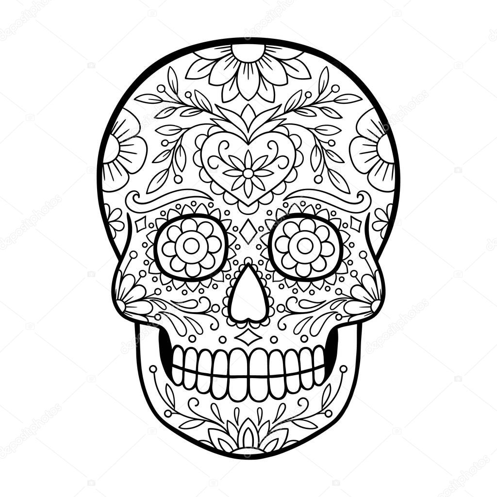 Vettoriale stockGiorno Del Tatuaggio Del Teschio Zucchero Morto Teschio  Messicano Pagina di ©Insh1na #447874642, image size:1024x1024