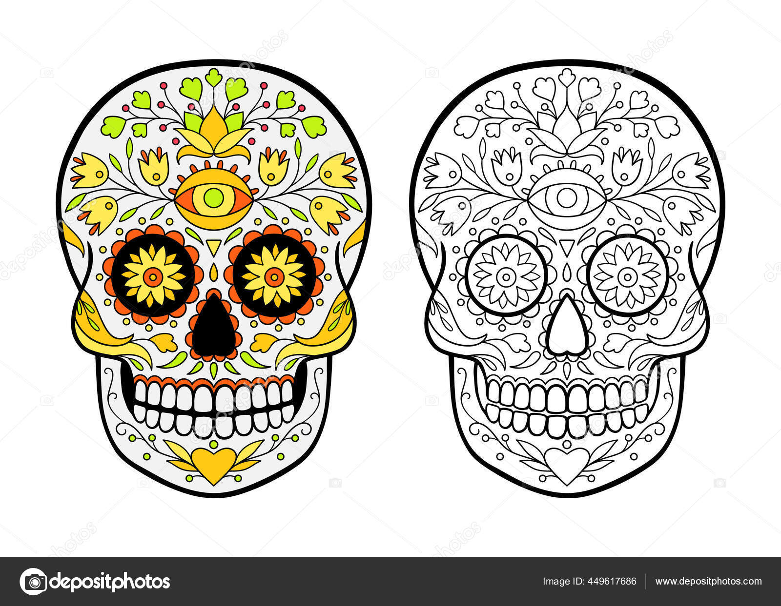 sugar skulls coloring pages