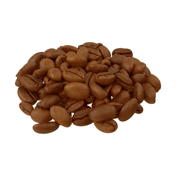 Roasted Coffee Beans Isolated White Illustration — Stock Photo, Image