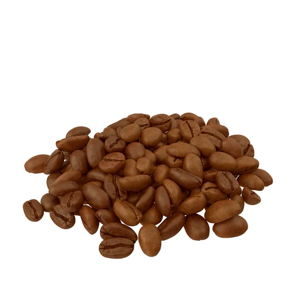 Geröstete Kaffeebohnen Isolieren Sich Auf Weißem Hintergrund Kaffeebohnen Nahaufnahme Realistische — Stockfoto