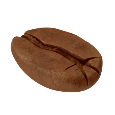 Beyaz arkaplan üzerinde kahve çekirdeği yakın plan. 3B illüstrasyon