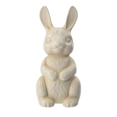 Beyaz çikolatalı tavşan. 3B illüstrasyon