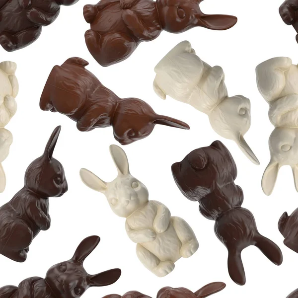 Padrão Páscoa Sem Costura Com Coelhos Chocolate Realistas — Fotografia de Stock