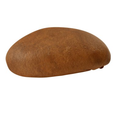 Kahve çekirdeği yakın plan, beyaz arkaplanda 3 boyutlu görüntüleme