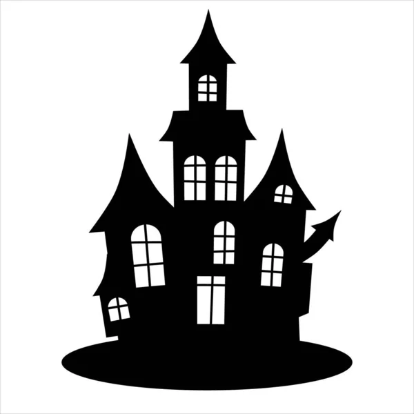 Silueta Casa Embrujada Casa Embrujada Halloween — Vector de stock