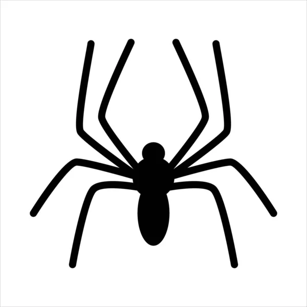Εικόνα Αράχνης Μαύρο Εικονίδιο Αράχνης Απομονωμένο Λευκό Φόντο Απλή Επίπεδη — Διανυσματικό Αρχείο