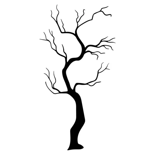 Silueta Mrtvého Stromu Strom Halloween Festival Silueta Stromy Ilustrační Design — Stockový vektor