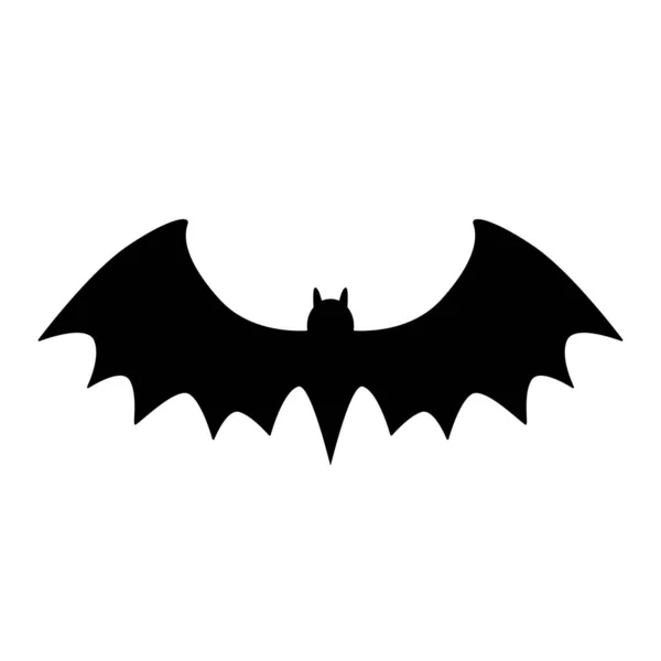 Halloween Bat Czarna Sylwetka — Wektor stockowy