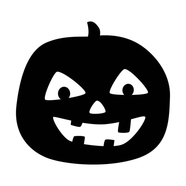 Halloween Abóbora Silhueta Ilustração Jack Lanterna Isolado Fundo Branco — Vetor de Stock