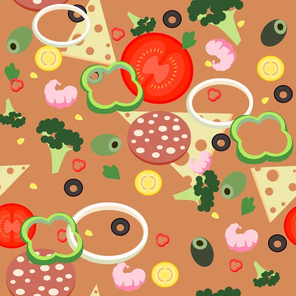 Бесшовная пицца — стоковый вектор