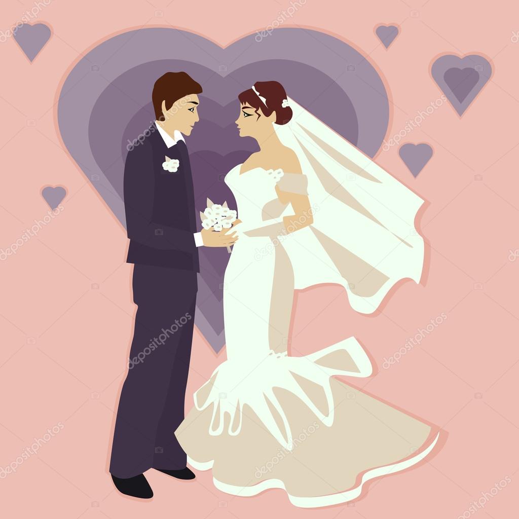 Wedding illustration in a flat style