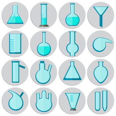 Laboratuar kapkacakları, düz stil simgeler kümesi