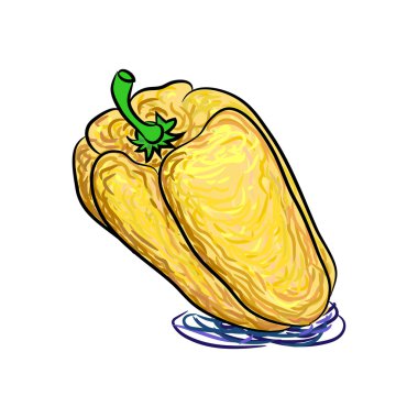 stylized yellow peppers on a white background, vector art