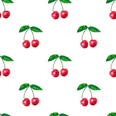 kiraz üçgenler beyaz bir arka plan ile Seamless Modeli