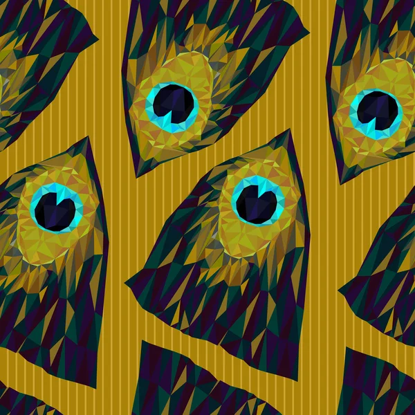 Naadloze peacock feather patroon van driehoeken — Stockvector