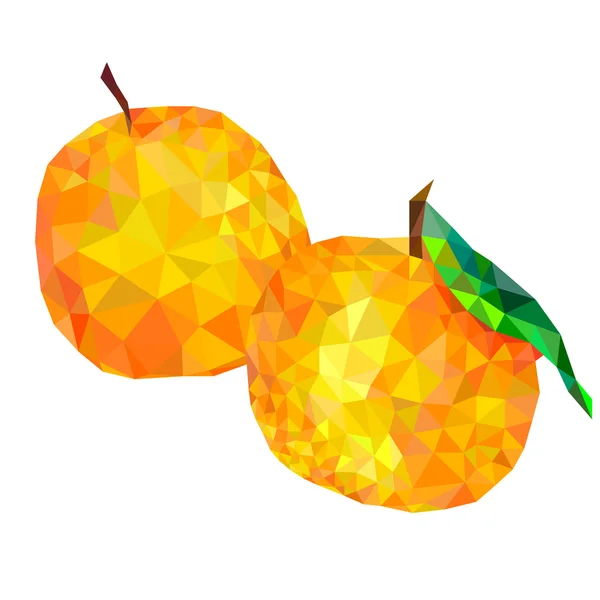 Mandarine orange Dreiecke abstrakte Früchte isoliert auf weißem Hintergrund — Stockvektor