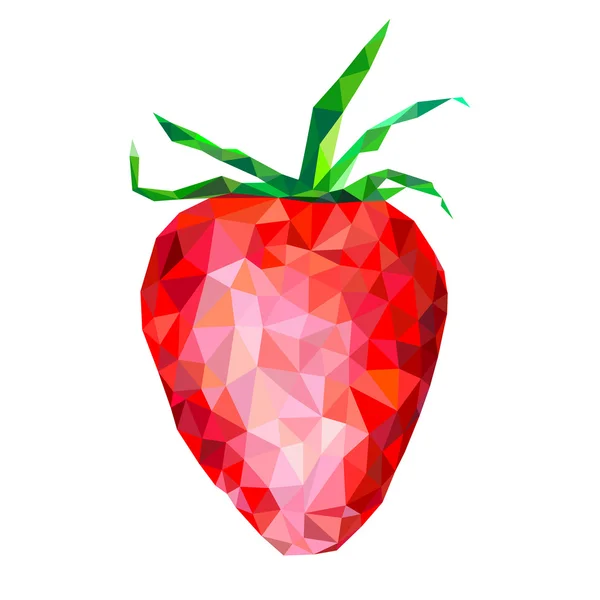 Fraise abstraite, triangles isolés sur fond blanc — Image vectorielle