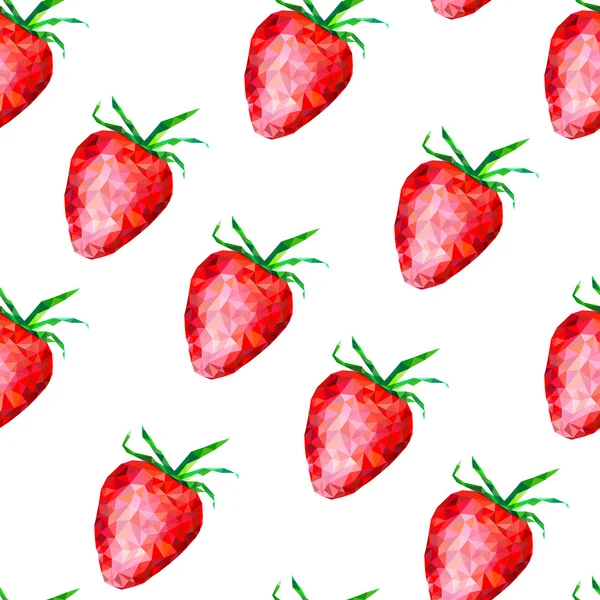 无缝模式与多边形的草莓 — 图库矢量图片