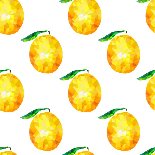 Naadloze patroon met abstract oranje driehoek op een witte achtergrond, citrus achtergrond — Stockvector