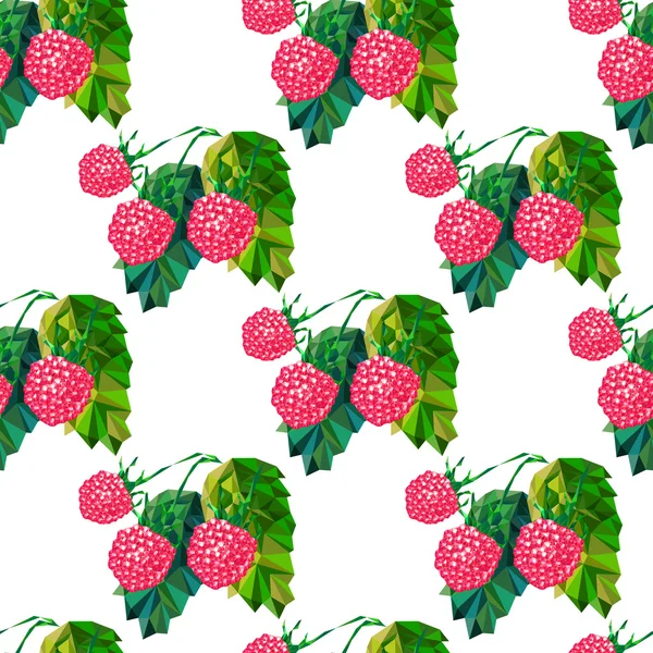 Seamless pattern with raspberries triangles on a white background — 图库矢量图片