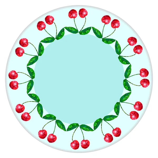 Decor plates, fruits, berries,cherry  pattern — Wektor stockowy