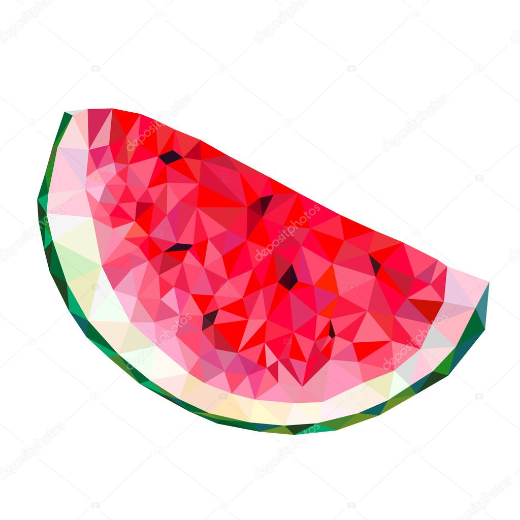 abstract watermelon triangles on a white background