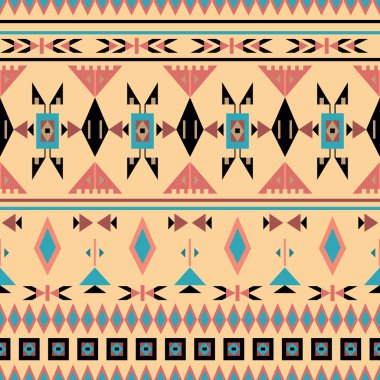 Amerika yerlileri, seamless modeli, illüstrasyon vektör