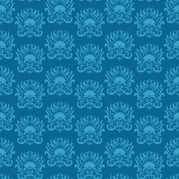 Vintage motif bleu sans couture, fond rétro — Image vectorielle