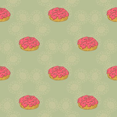 pembe kremalı çörek ile Seamless Modeli