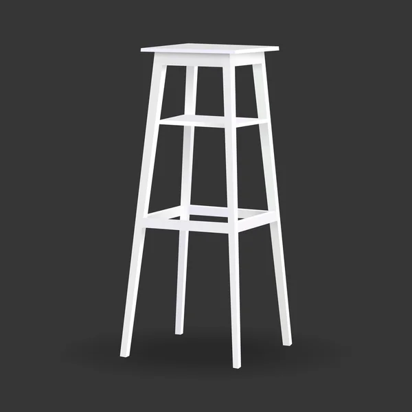 Stolička židlička bílá vektor police na černém pozadí — Stockový vektor