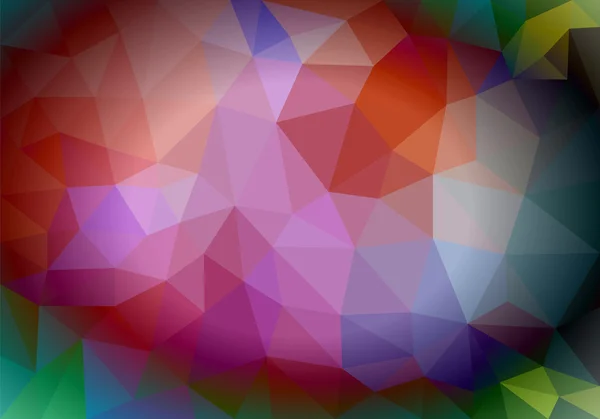 Fondo polígono de triángulos diferentes colores con cor oscuro — Vector de stock