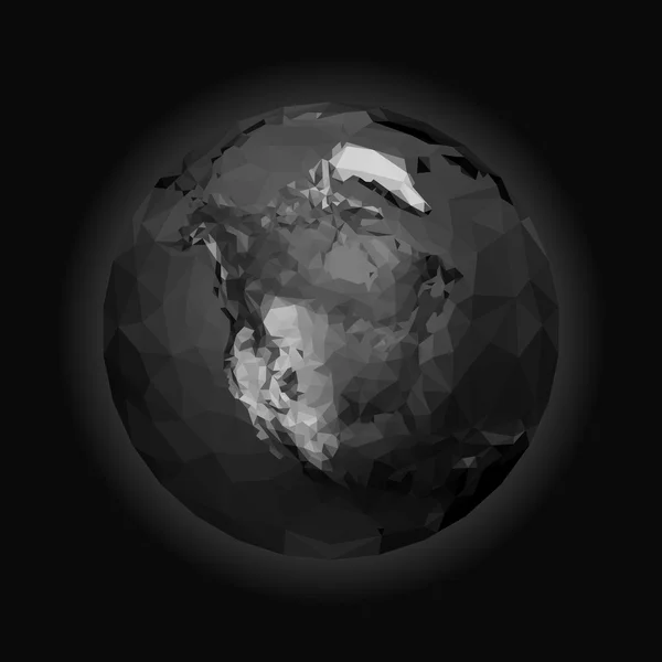 Багатокутний м'яч Земля Америка чорно-білий — стоковий вектор