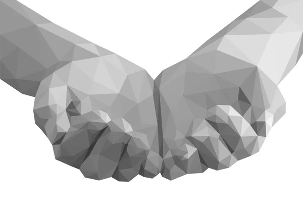Polygonální rukou sevřela jako monochromatický prázdný pohár — Stockový vektor