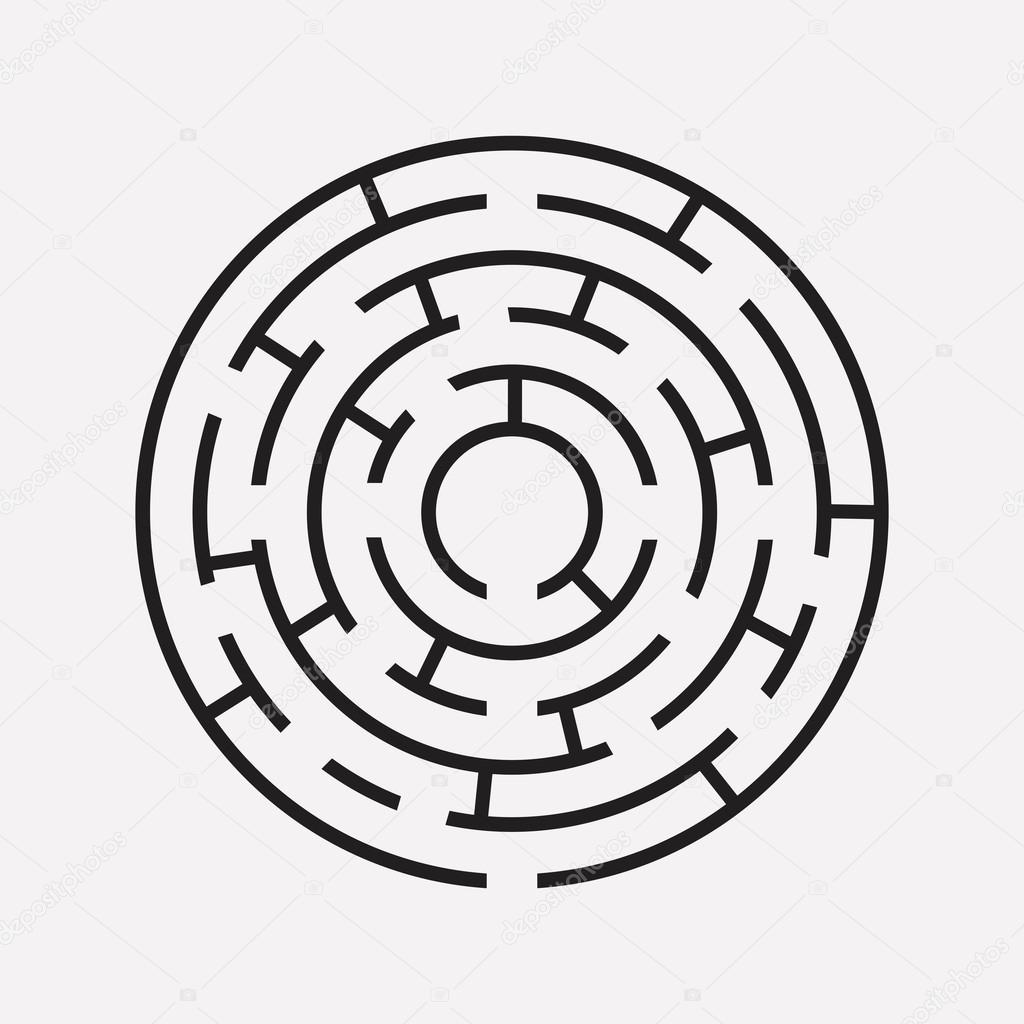 circular maze puzzle on white
