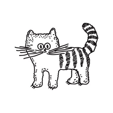 kedi çizilen çizgi vektör çizim basit çocuk boyama