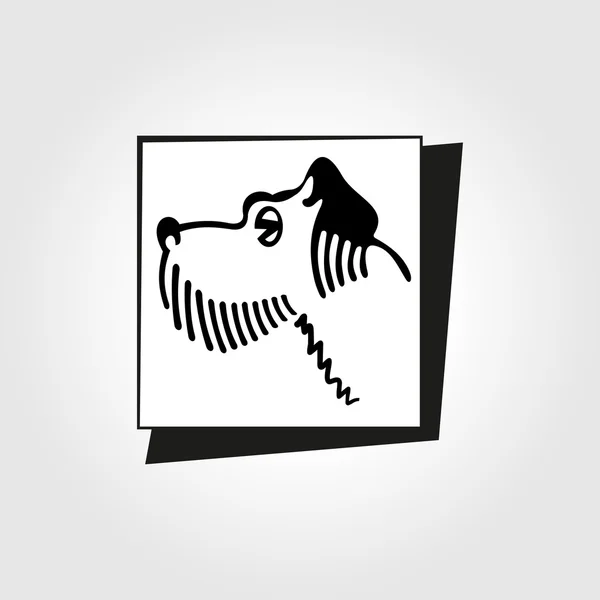 Икона рисует очертания простой фигуры собачьего поводка — стоковый вектор