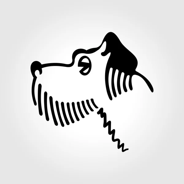 Нарисовать контур простой фигуры собаки — стоковый вектор
