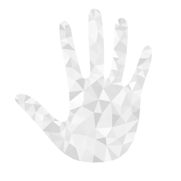 Open hand bunch of five polygonal white triangles - Stok Vektor