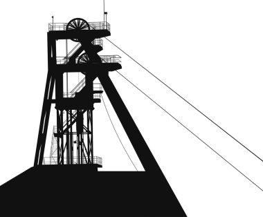 a tower for coal mining vector clipart