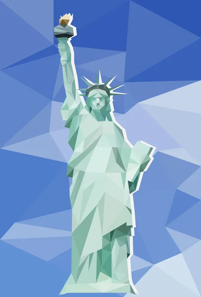 Statue of Liberty with the background of polygonal — Stock Vector