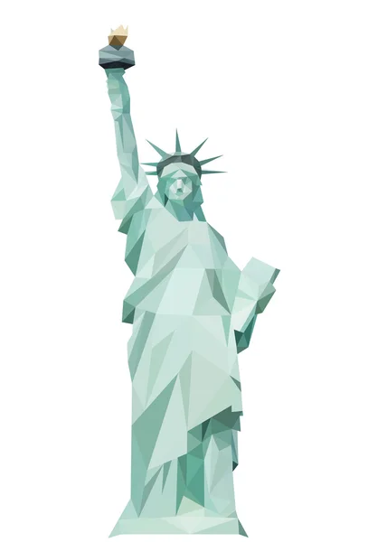 Statue of Liberty on the white background of polygonal — Stock Vector
