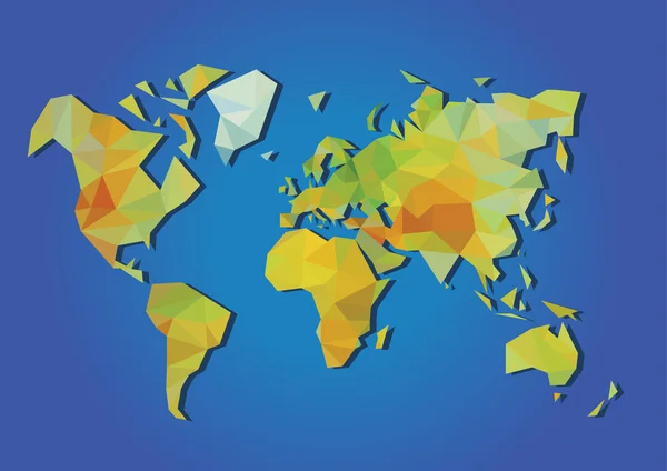 Weltkarte physisch polygonal — Stockvektor
