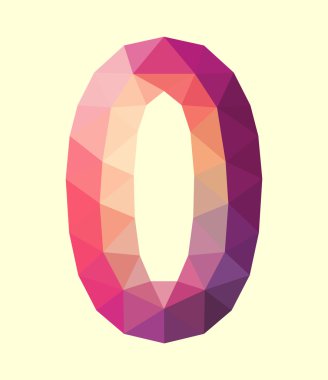 düşük Poli çokgen sayı rakam sıfır