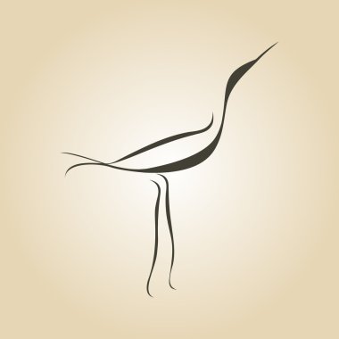 heron crane curves clipart