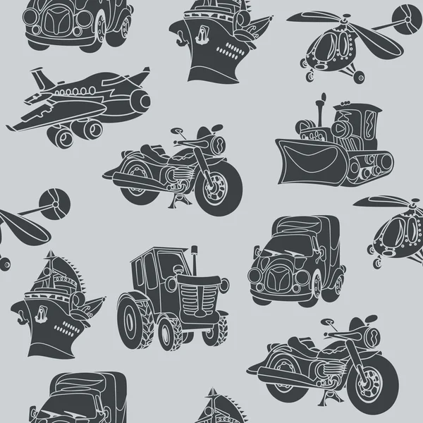 motorlu araç araba uçak gemi helikopter seamless modeli siyah  