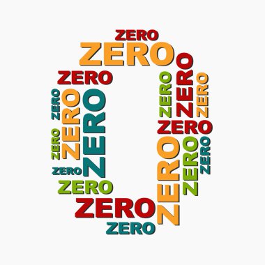 Zero consists of a full-color words different colors clipart
