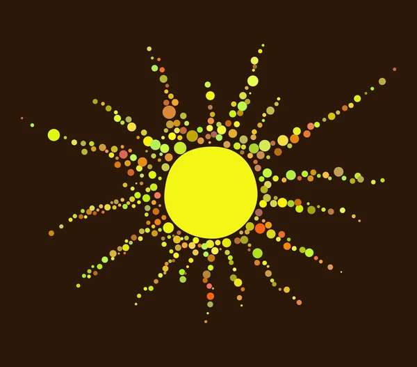 Solen som består av bitar av en varm dag vid middagstid ljust gul — Stock vektor