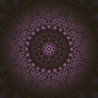 dairesel desen fraktal grafik halı ile bir degrade mor